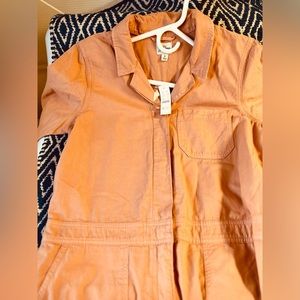 Loft brand Denim coral colored jump suit.New with tags $149. retail price.